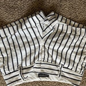 Express Wonens Striped Black and White Shorts